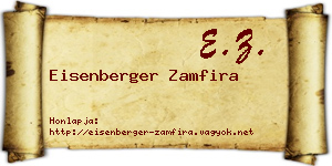 Eisenberger Zamfira névjegykártya